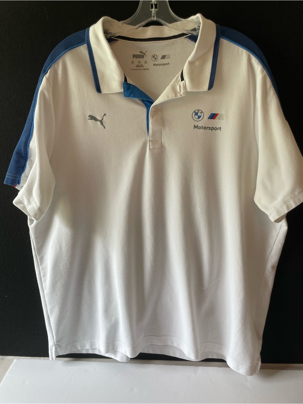 BMW Motorsport White and Blue Polo Shirt by Puma